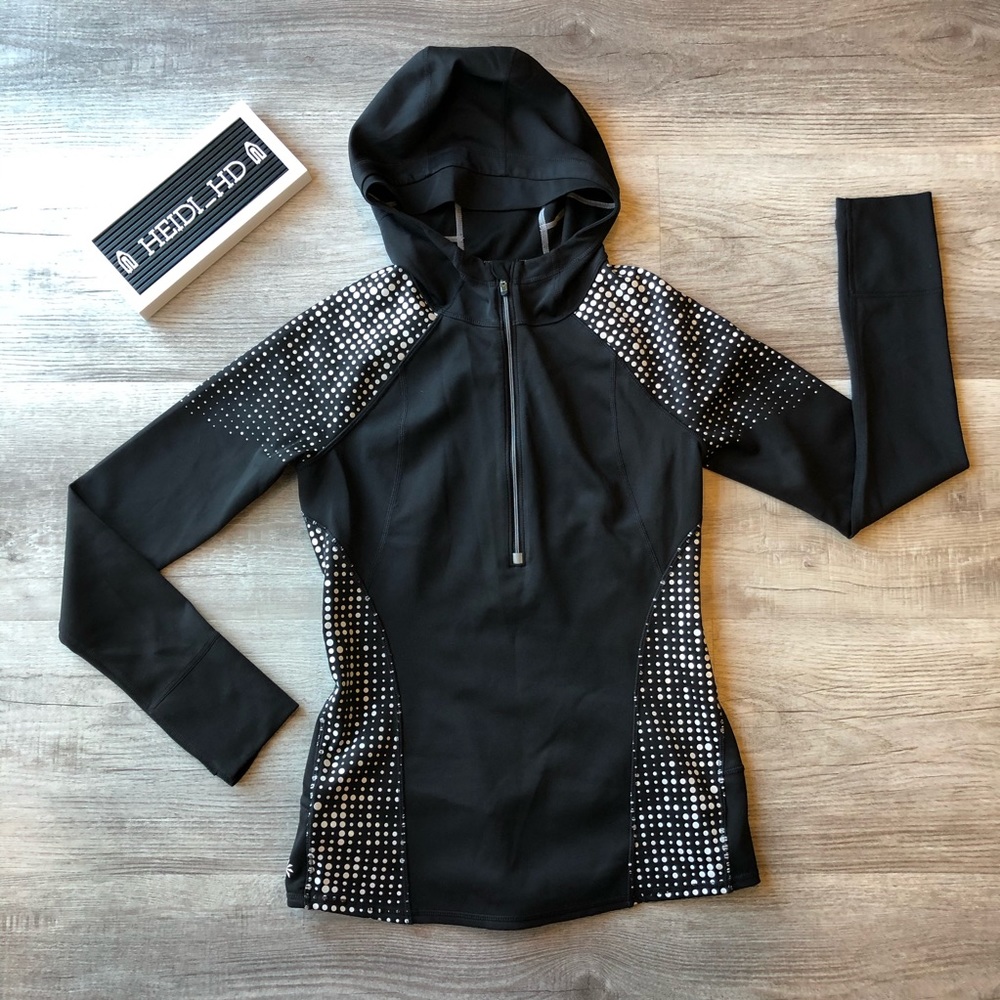 Athleta | Quarter Zip Pullover White Dots